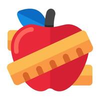 un plano diseño icono de manzana vector