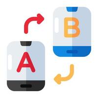 Vector design of a b test, flat icon