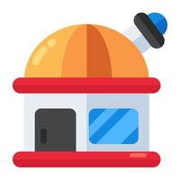 Editable design icon of observatory building vector