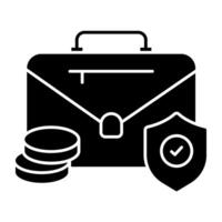 An icon design of briefcase security vector