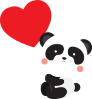 söt valentine med panda png