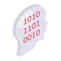 Modern design icon of binary mind vector