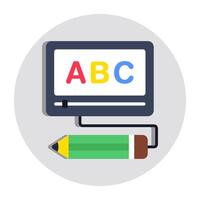 un Perfecto diseño icono de en línea educación vector