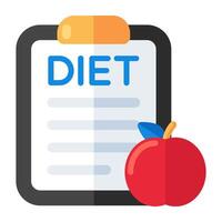 Conceptual flat design icon of diet chart vector