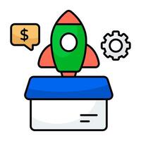 Conceptual design icon of launch box vector