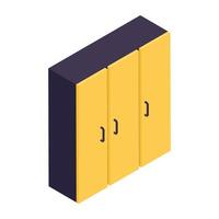 Trendy isometric design icon of cupboard vector