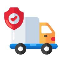 A flat design icon of secure delivery vector