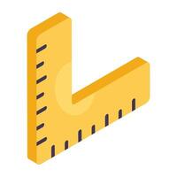 An isometric design icon of L scale vector