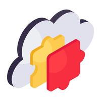 A premium download icon of cloud problem solving vector