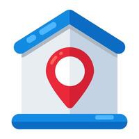 House with pointer, icon of home location vector