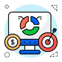 Unique design icon of online data analytics vector