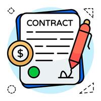 An icon design of contract paper vector