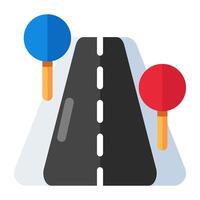 Conceptual flat design icon of road vector