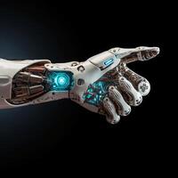 AI Generated Persons Arm With Robotic Hand photo