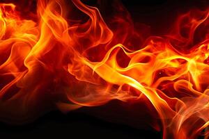 AI generated Fire abstract background with flames and copyspace photo