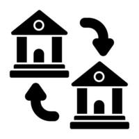 A solid design icon of bank transfer vector