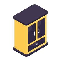 Trendy isometric design icon of cupboard vector