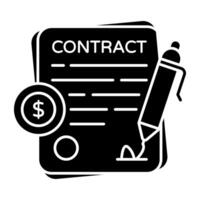 An icon design of contract paper vector