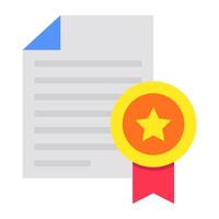 Paper with ribbon, flat design of degree icon vector