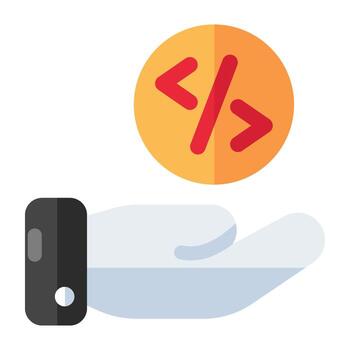 A creative design icon of programmer vector