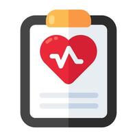 Flat design icon of ecg report vector