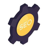 Conceptual isometric design icon of search engine optimization vector