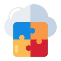 A premium download icon of cloud problem solving vector