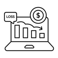 Conceptual Linear design icon of financial graph vector