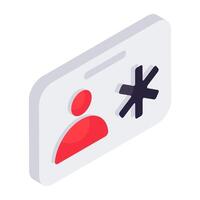 A isometric design icon of patient card vector