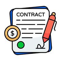 An icon design of contract paper vector