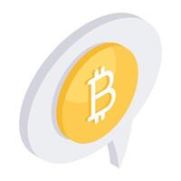 An icon design of bitcoin isolated on white background vector