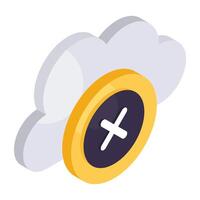 Creative design icon of delete cloud vector