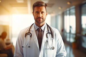 AI generated Professional Scientist in Lab Coat and Tie photo