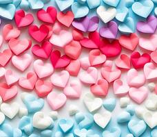 AI generated paper hearts multiple colors photo