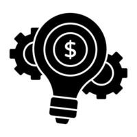 Dollar inside light bulb showing concept of financial idea vector