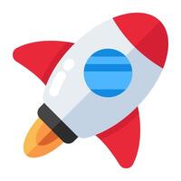 Conceptual flat design icon of rocket vector