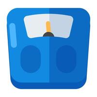 An flat design icon of weight scale vector