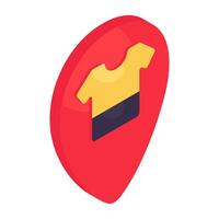 An isometric design icon of shirt location vector