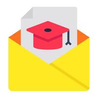 Editable design icon of educational mail vector