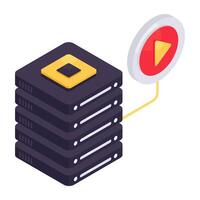 An icon design of server video vector