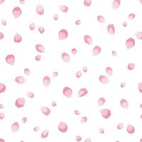 Seamless pattern with flying pink rose petals. Vector illustration for textiles, wrapping paper, wallpaper.