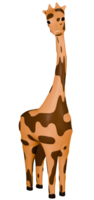 3d giraffa arancia animale png
