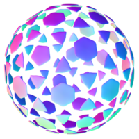 3D sphere with colorful shapes on it png