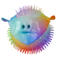 3d Fisch Puffer bunt png