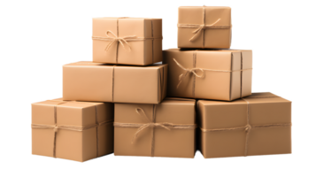 AI generated Cardboard box isolated on PNG transparent background, Mockup