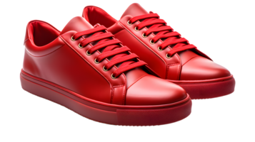 AI generated Pair of red shoes, red sneakers isolated png