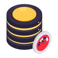 An isometric icon design of server speed test vector