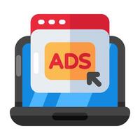 An icon design of web ads vector