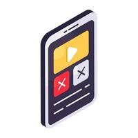 An icon design of mobile video available for download vector