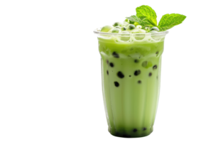 AI generated Green bubble tea isolated on transparent background png